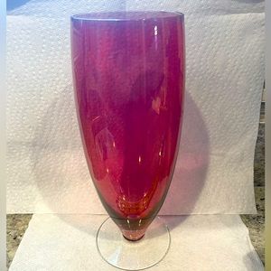 Vintage Tall Vase Cranberry Red Glass